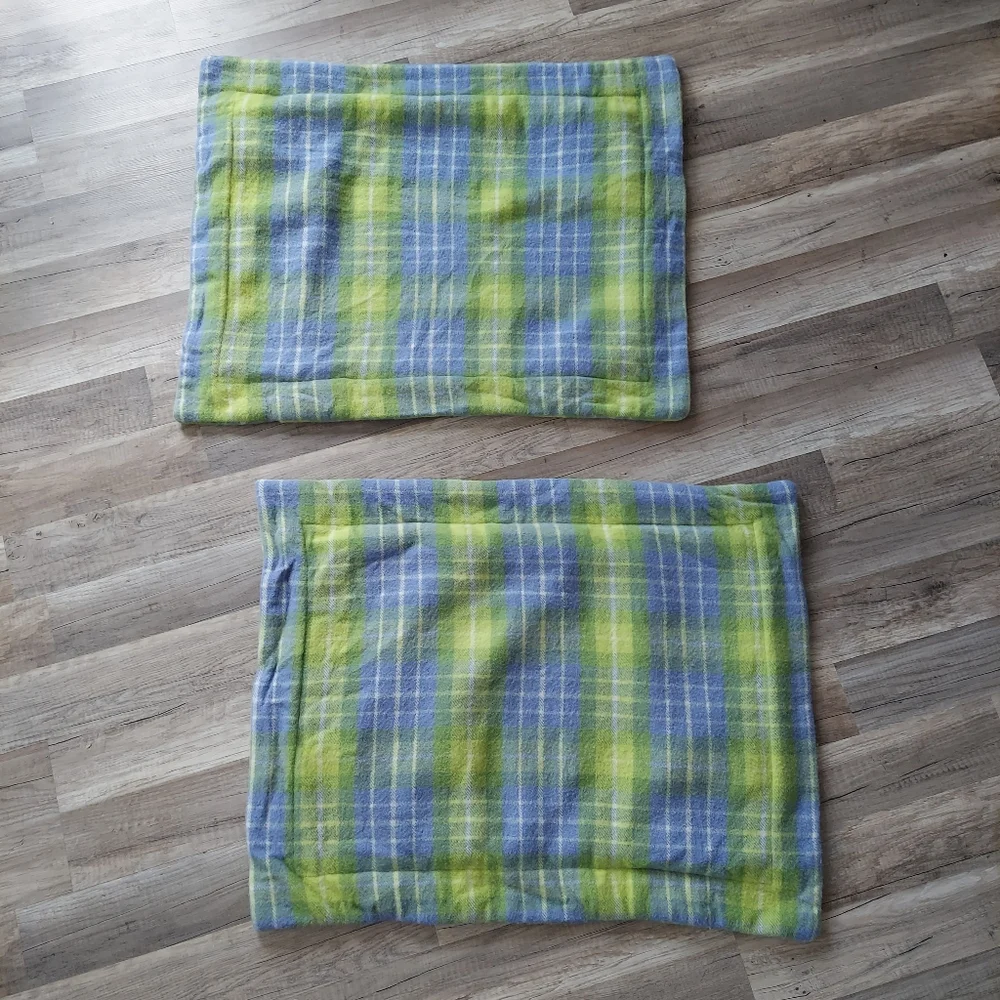 Pottery Barn Bed + Bath Wool Plaid Standard Pillow Shams